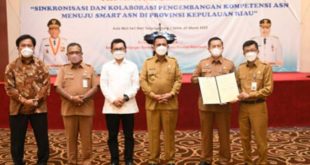 Foto bersama Gubernur Kepulauan Riau H. Ansar Ahmad saat membuka Rapat Koordinasi Kediklatan Provinsi Kepri