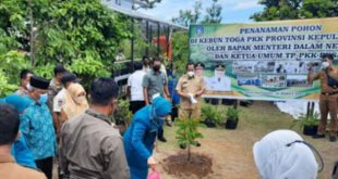 Tanam Bibit Pohon di Kebun PKK Kepri